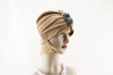 Turbante Oncológico Camel con Postizo