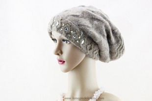 Turbante Oncológico Tricot Marrón Pedrería