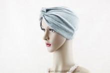 Turbante Gris Doble Forro Nudo Delantero