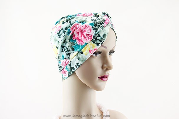 Turbante Oncológico Estampado Flores Multicolor