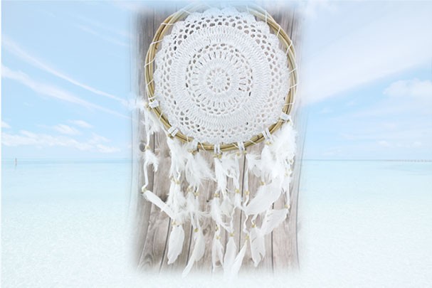 Atrapasueños Crochet Blanco Grande ø 26 x 62 cm Protección