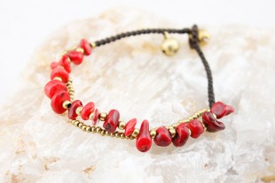 Pulsera Chip Coral Rojo Thai