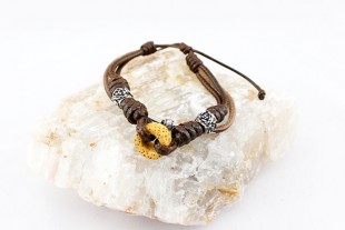 Pulsera Doble Cuero Donut Lava