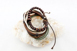 Pulsera Multitiras Cuero y...