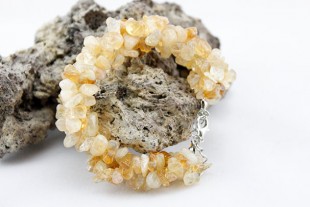 Pulsera Triple Chip Citrino...