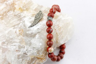 Pulsera Bolas Jaspe Rojo...