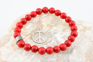 Pulsera Bolas Coral Rojo...