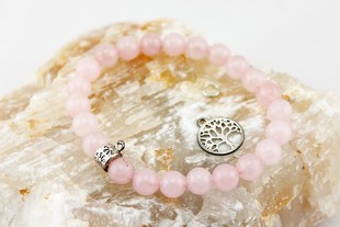 Pulsera Bolas Cuarzo Rosa...