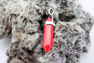 Colgante Coral Rojo Punta...
