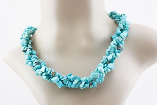 Collar Triple Chip Turquesina