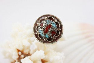 Anillo Circular Turquesina...